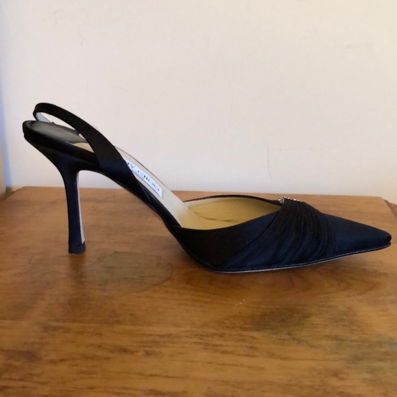 Jimmy Choo Bedazzled black satin heels crystal embellishments - Picture 6 of 16